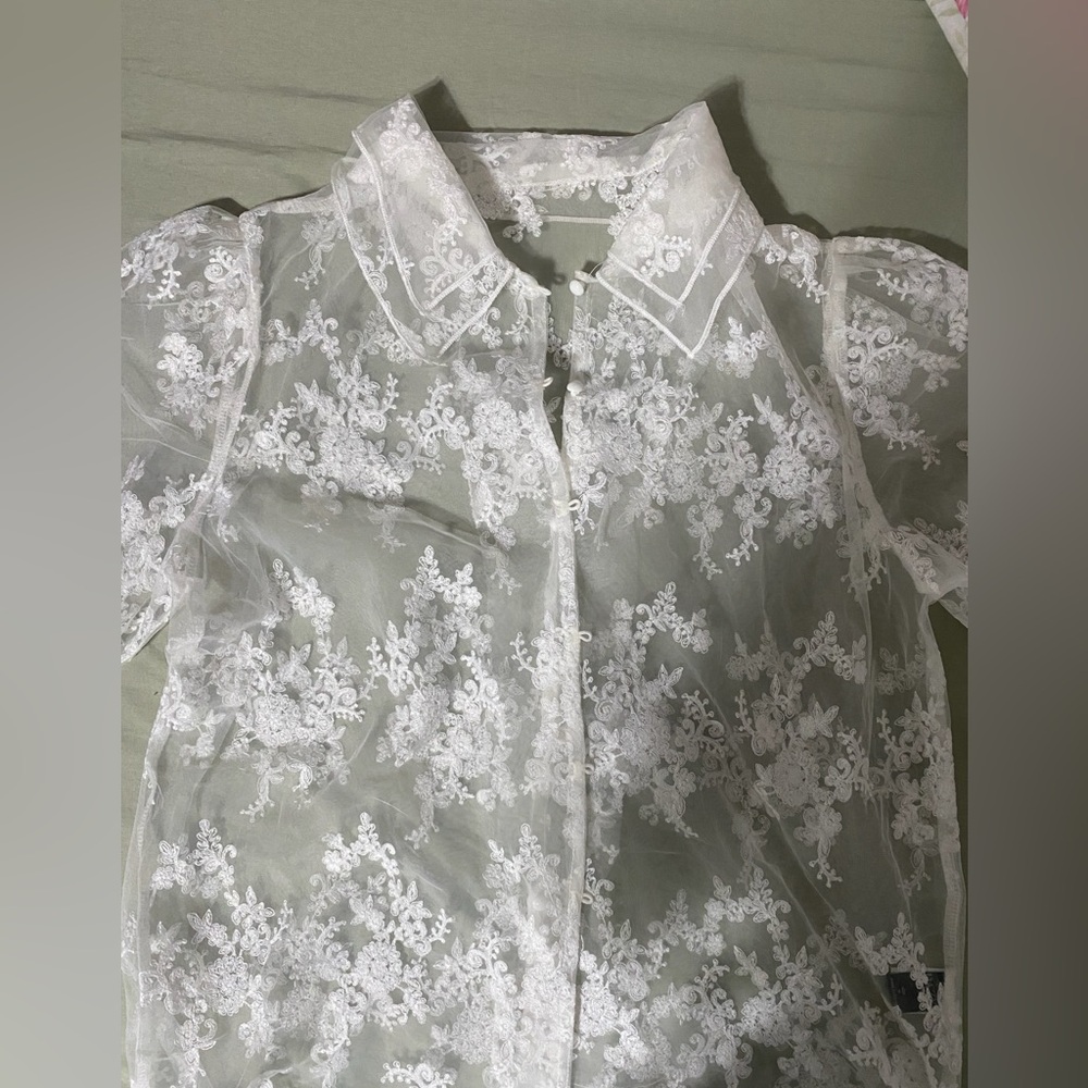 Lace Button Up - Picture 7 of 7
